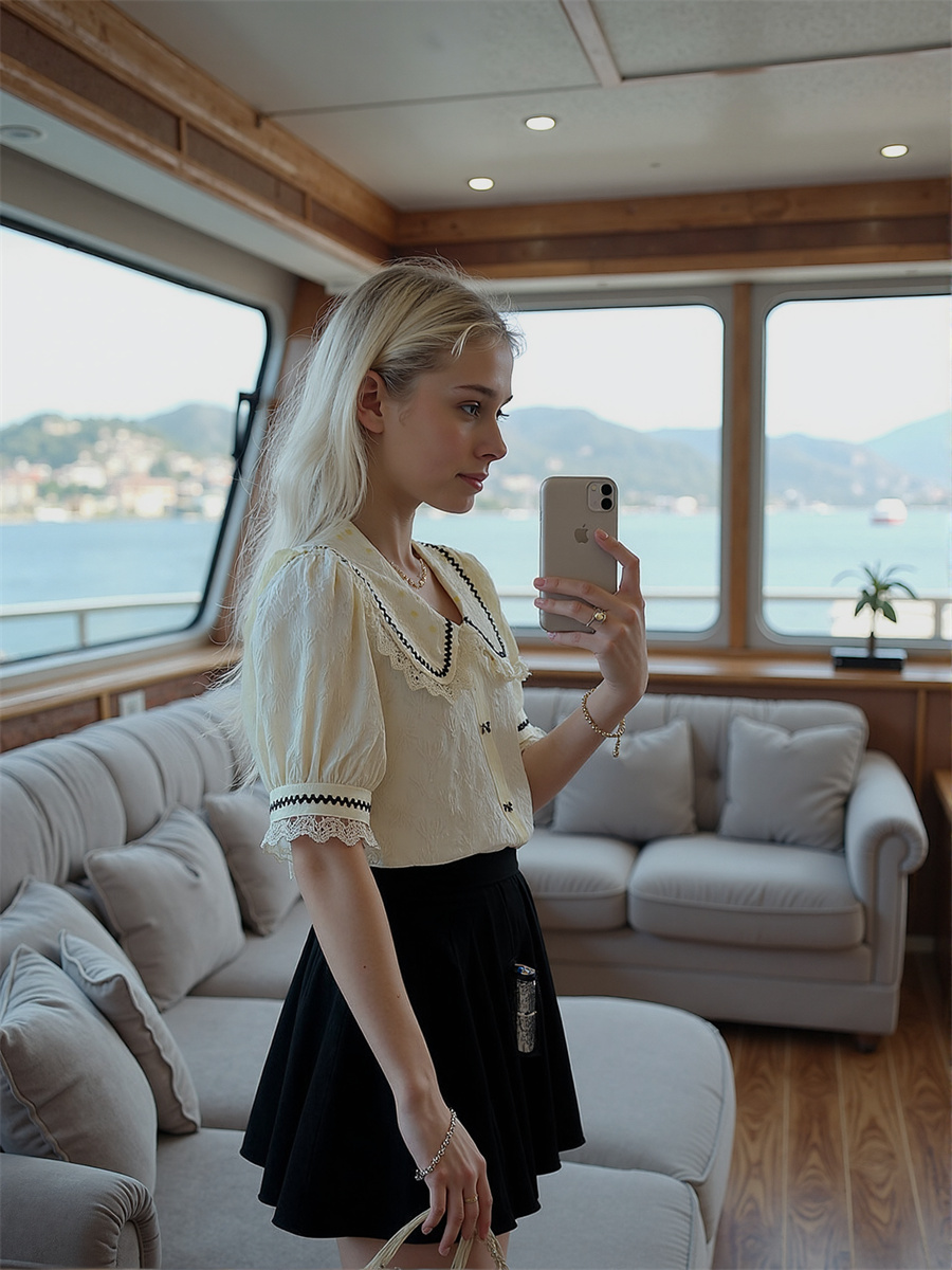 Crop Blouse Linen - Милые кружевные рубашки, блузки для девочек,