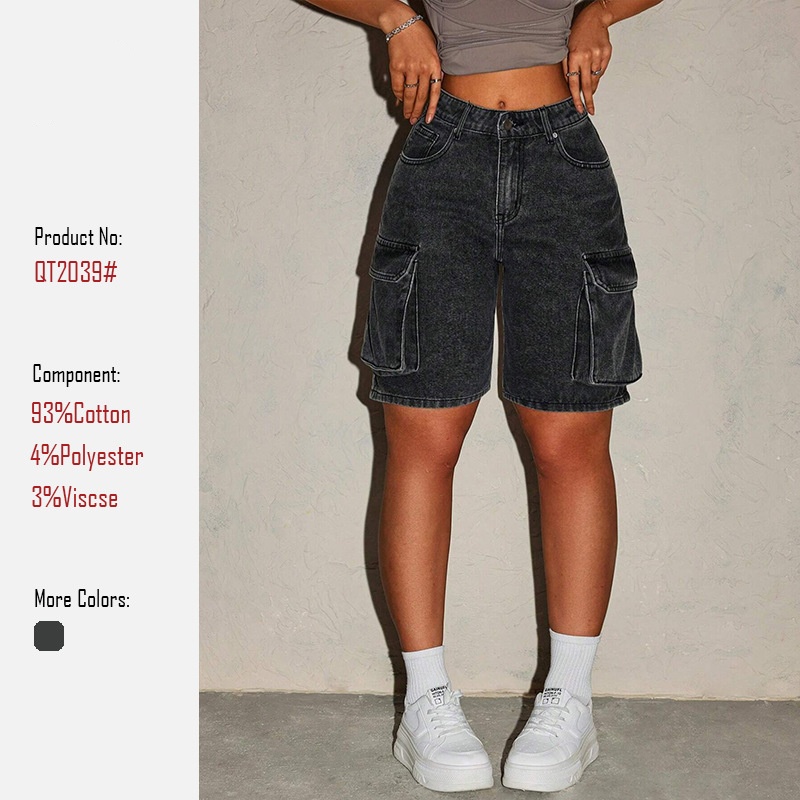 Summer Clothing Vintage - Женские ретро-джинсовые шорты с пятью пуговицами,