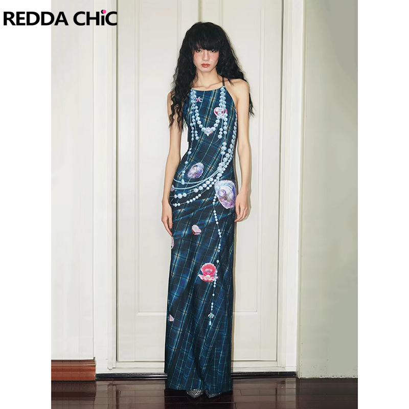 Summer Clothing Drip - REDDACHiC клетчатое платье с 3D принтом