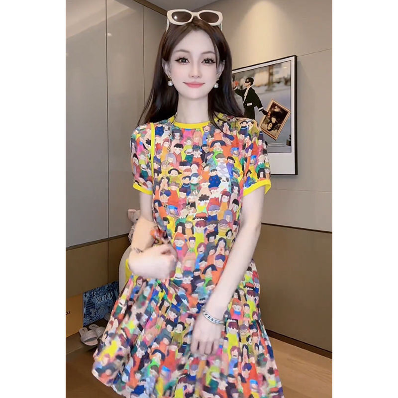 Summer Clothing Young Women - Модное женское платье с круглым вырезом,
