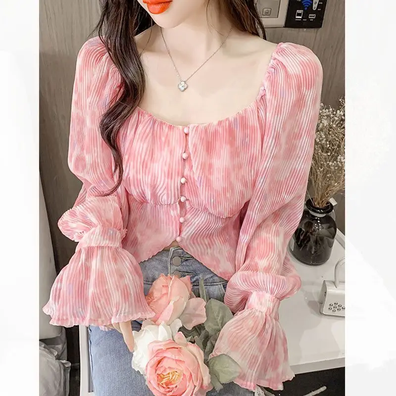 Crop Blouse Linen - Сексуальные кавайные милые вечерние клубные укороченные