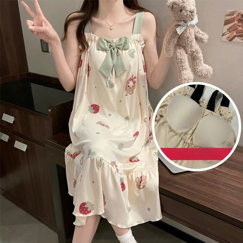 Summer Clothing Young Women - Милая нежная ночная сорочка-комбинация для девочек