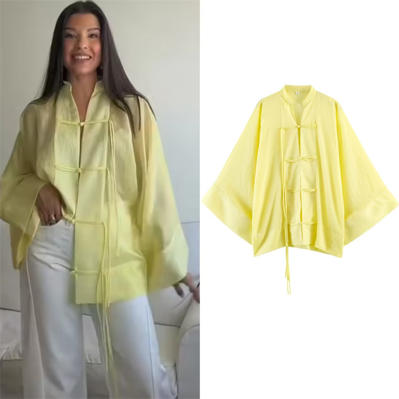Yellow Summer Clothing - Женская рубашка 2026: Новинка лета, желтая,
