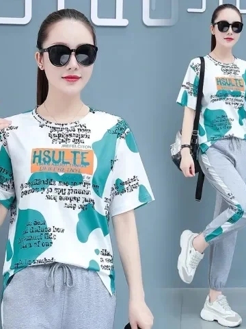 Summer Clothing Tagline - Летний новый тонкий комплект из двух