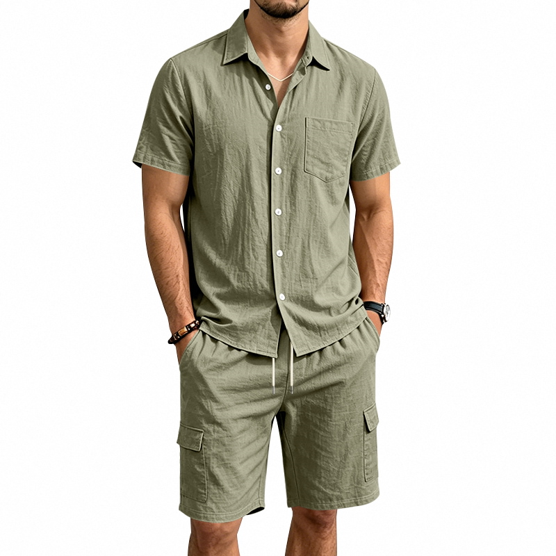 Summer Outdoor Clothing - Мужской летний американский льняной комплект из