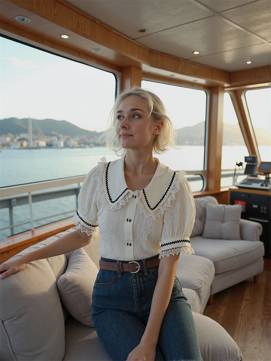 Милые кружевные рубашки, блузк – обзор и цена Crop Blouse Linen