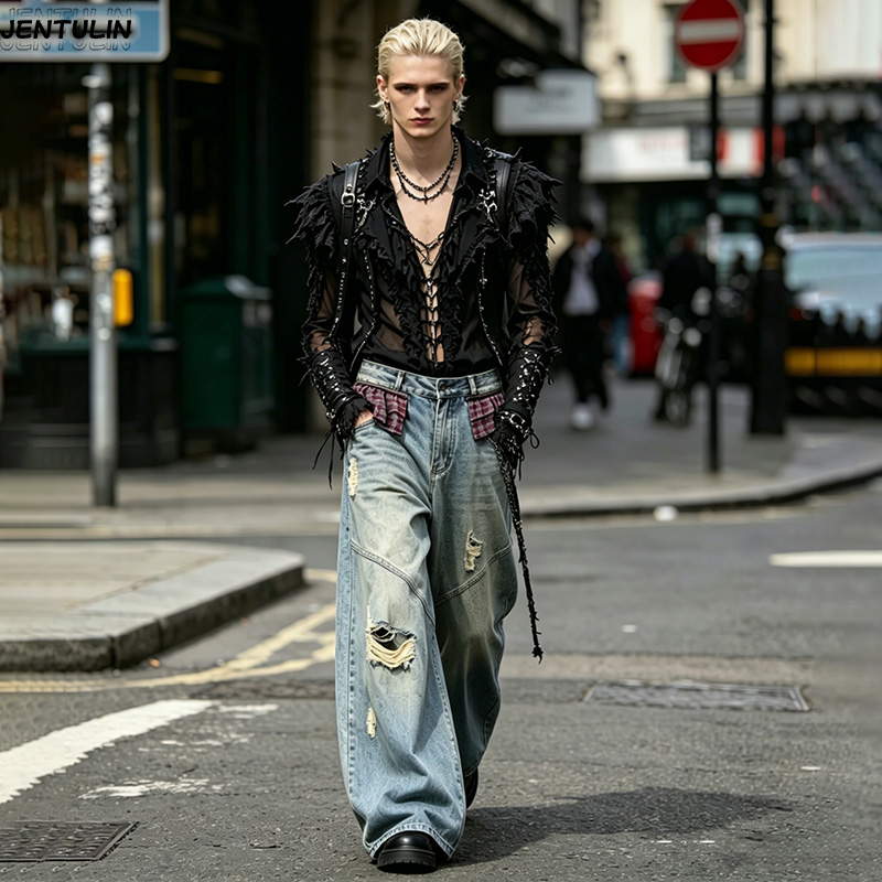 Новые джинсы с заклепками для  – обзор и цена Summer Vibes Clothing Men