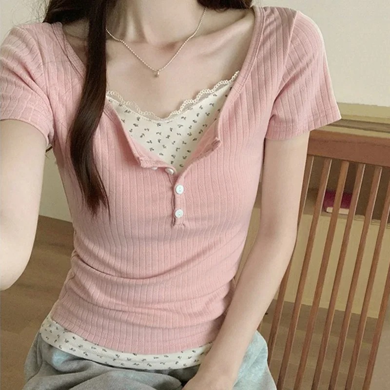 Новая женская футболка с круже – обзор и цена Crop Blouse Linen