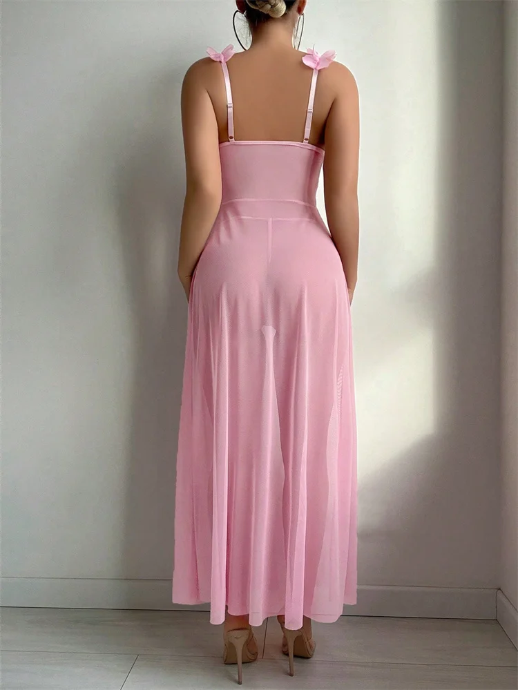 Розовая кружевная прозрачная н – обзор и цена Summer Clothing Dress