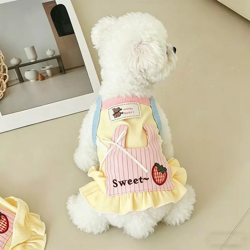 Корейская желто-синяя юбка-жил – обзор и цена Yellow Summer Clothing