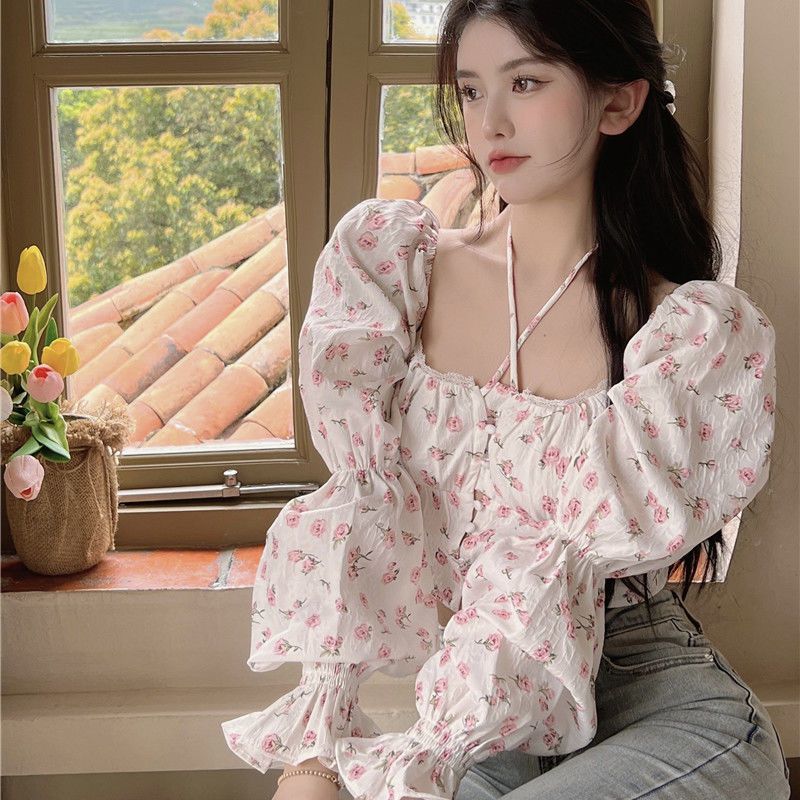 Женская блузка с цветочным при – обзор и цена Crop Blouse Linen