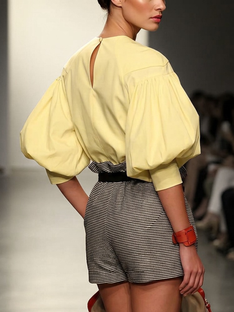 Женская блузка Yeezzi с круглы – обзор и цена Yellow Summer Clothing
