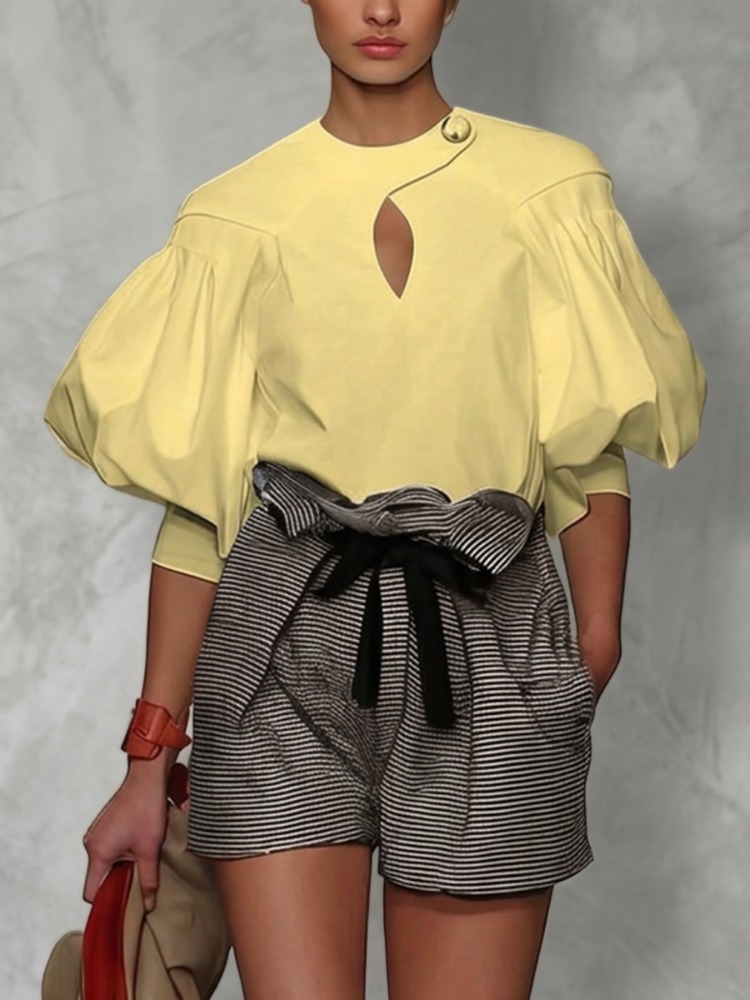 Женская блузка Yeezzi с круглы – обзор и цена Yellow Summer Clothing