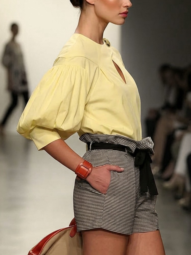 Женская блузка Yeezzi с круглы – обзор и цена Yellow Summer Clothing