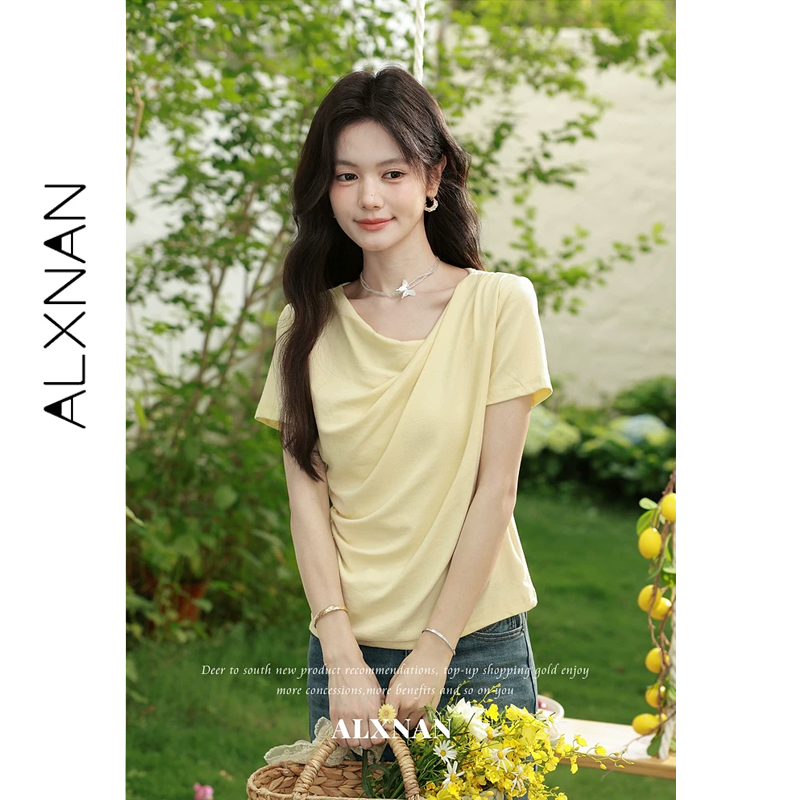 Женская желтая футболка ALXNAN – обзор и цена Yellow Summer Clothing