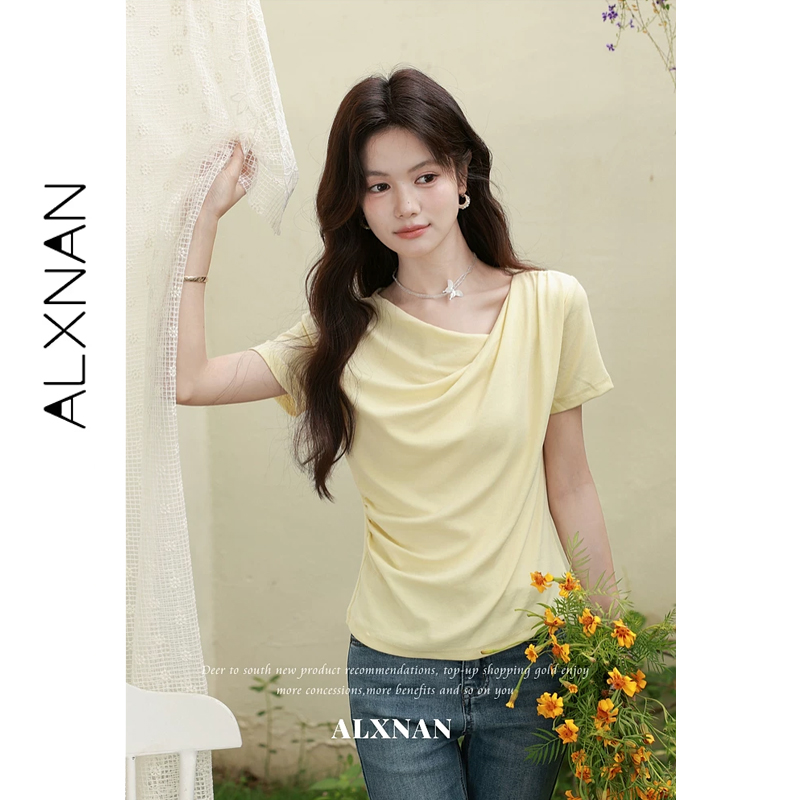 Женская желтая футболка ALXNAN – обзор и цена Yellow Summer Clothing